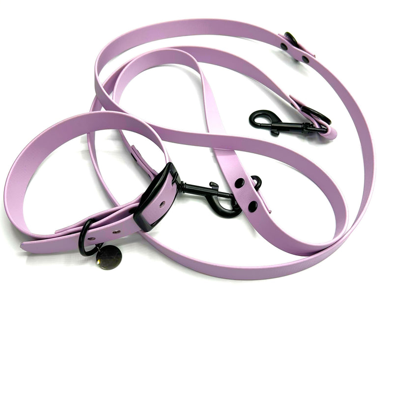 Active wear for active dogs </p> Set Hundehalsband und Leine in Pastell lila